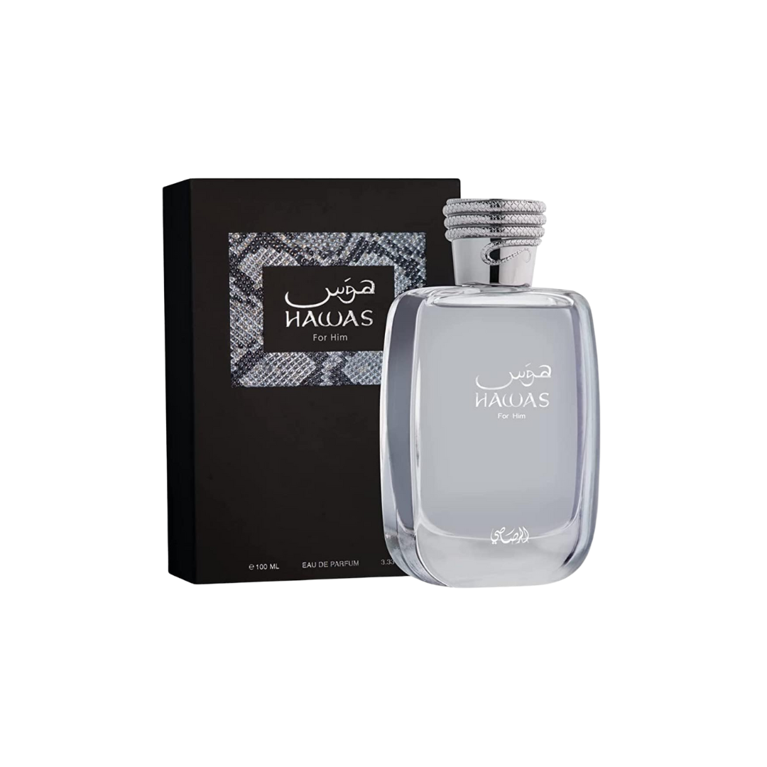 Rasasi Hawas for Men EDP 100ml – Aquatic Fruity Spicy Perfume with Ambroxan